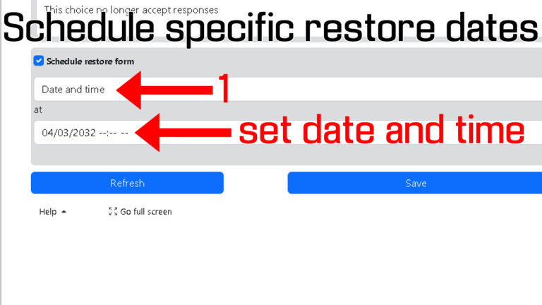 Schedule specific Restore for Choice limiter