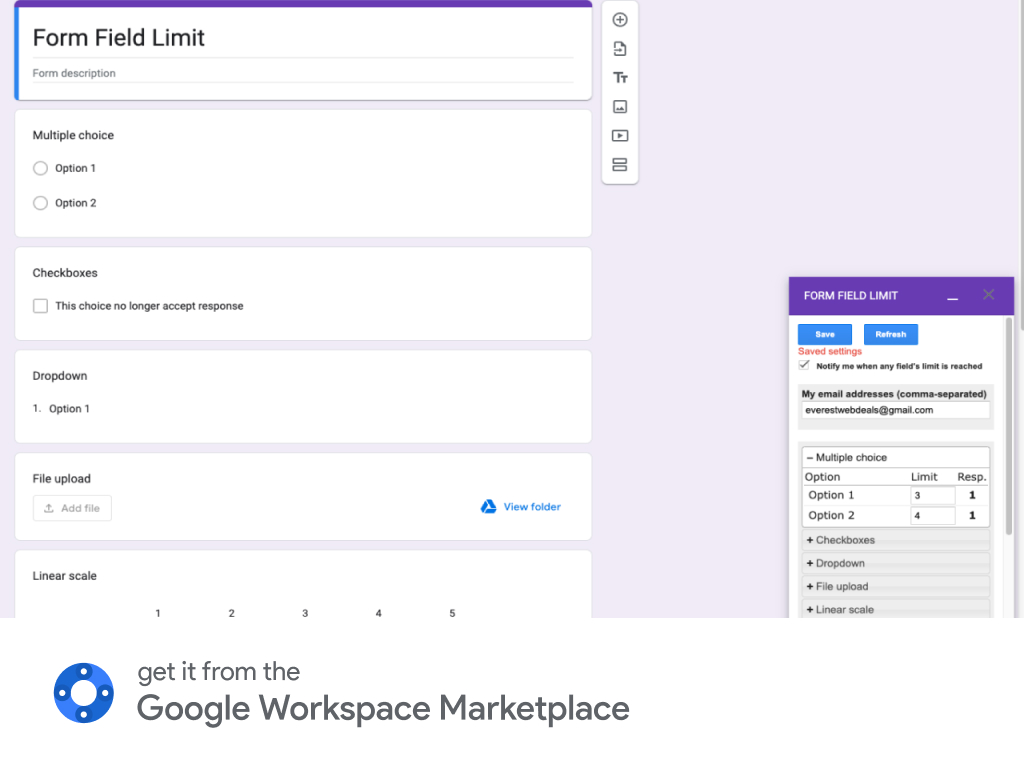 Form Field Limit