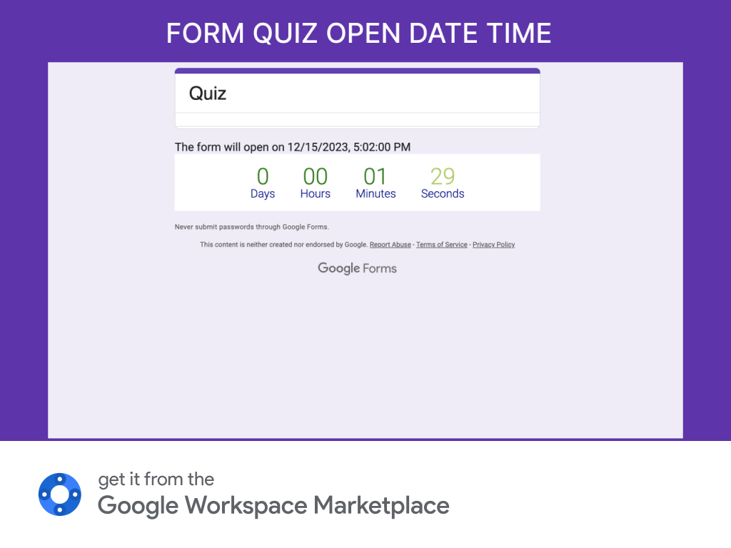 Form Quiz Timer